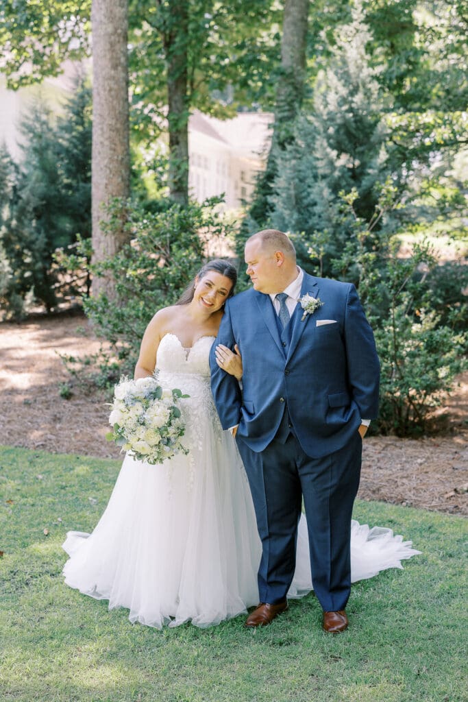 Blue and white garden wedding.