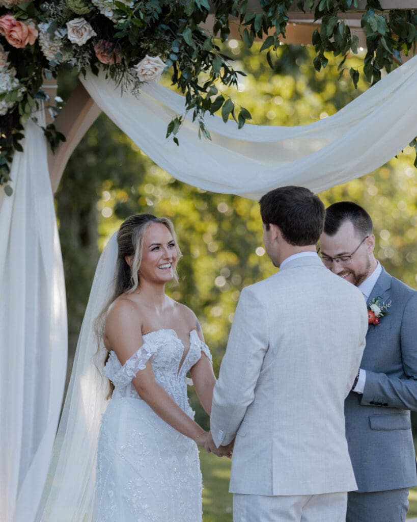 Fall arbor for wedding at White Oaks Vineyard